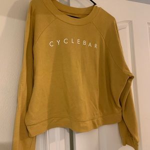 CycleBar cropped sweatshirt, size Large, Mustard color